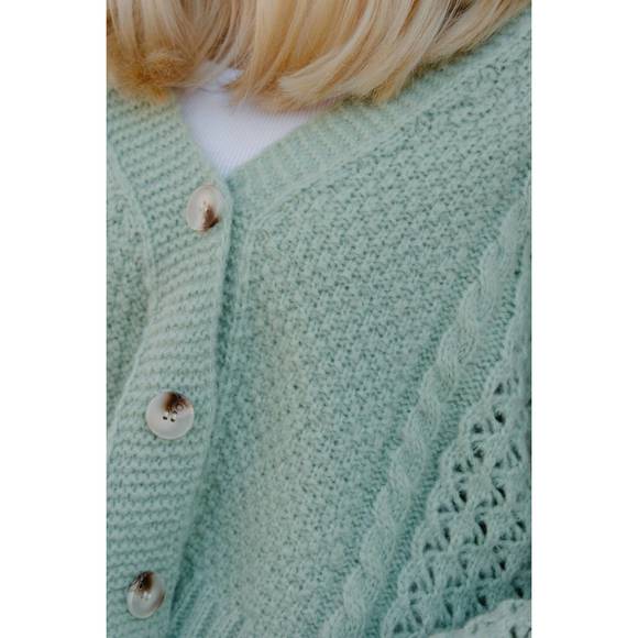 NEW SADIE & SAGE piper contrast cardigan in green - Picture 3 of 3